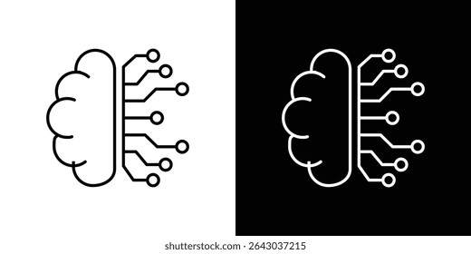 Ícone de circuito cerebral Vetor de logotipo de estilo plano. perfeito para designs de interface de usuário