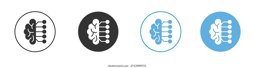 Conjunto de diseño de Plantilla de logotipo de icono de circuito cerebral