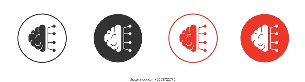Brain circuit icon for logo, vector sign symbol for design