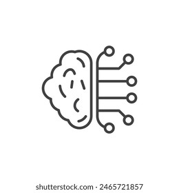 Brain Circuit Icon Set. AI Brain and Artificial Intelligence Symbols in Vector Format.