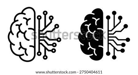 Brain circuit icon set different style collection for web Ui. EPS10