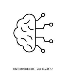 Brain circuit icon. simple thin line vector icon