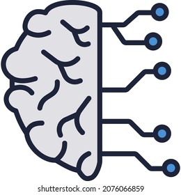Brain circuit icon. Technology and artificial intelligence vector. Digital human mind. Electronic chip with neuro intellect. Intellectual neuronet. Cybernetic logo design