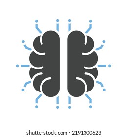 Brain Circuit Icon Vector Image. Can Also Be Used For Artificial Intelligence. Suitable For Mobile Apps, Web Apps And Print Media.