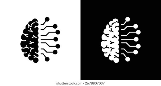 Brain circuit icons. glyph vector icon. Vector illustration eps 10