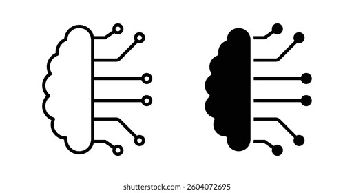 Brain circuit icons. thin line vector icons