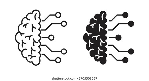 Gehirnschaltkreis-Symbole für Web-Design, Logo.Symbol-Illustration.