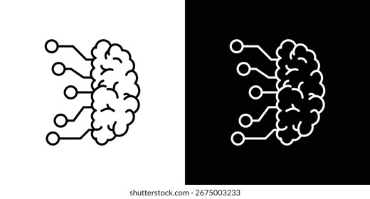 Brain circuit icons, vector best stroke icon EPS