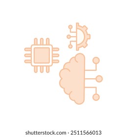 Brain and Circuit Integration vector icon ready to use vector illustration