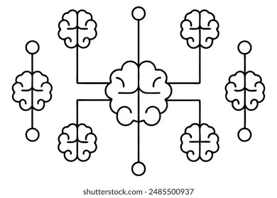 Cerebro circuito línea arte diseño ilustración moderna