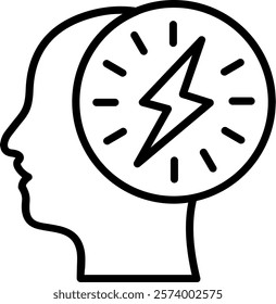 Brain circuit Line Vector Icon Design