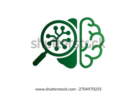 Brain Circuit Technology Logo Design Digital icon research analysis icon vector template