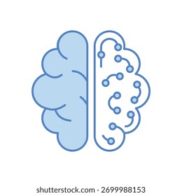 Icono de Vector de circuito cerebral Ilustración de stock