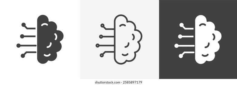 Brain circuit vector icons collection graphic designs for ui designs