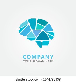 Brain circuit, vector logo icon