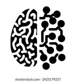 brain circuitry neuroscience neurology glyph icon vector. brain circuitry neuroscience neurology sign. isolated symbol illustration