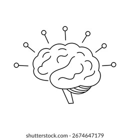 Brain with circuits symbolizing AI, neural networks, and future tech.