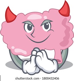 Brain clothed as devil cartoon character design concept