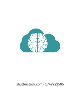 Brain cloud shape concept logo design. Brainstorm power thinking brain Logotype icon