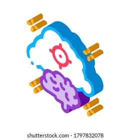 brain cloud target icon vector. isometric brain cloud target sign. color isolated symbol illustration