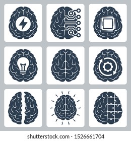 Brain And Cognitive Function Related Vector Icon Set