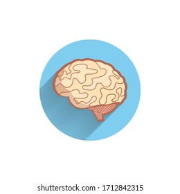brain colorful flat icon with shadow. medical icon