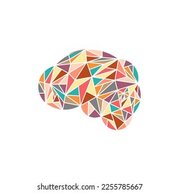 brain colorful geometric creative logo