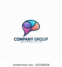 Brain Colorful Illustration Vector Template.Suitable for Creative Industry, Multimedia, entertainment, Educations, Shop, and any related business