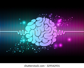Brain colorful lights background