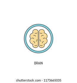 Brain colorful line icon. Simple Icon illustration. Human Brain Line Icon Useful For Web, Mobile, Software & Apps. Eps-10.