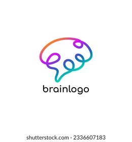 brain colorful logo icon vector
