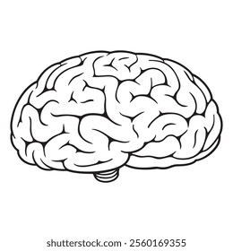Brain coloring page vector illustration line art design