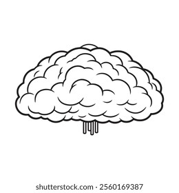 Brain coloring page vector illustration line art design