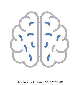 brain colour line vector icon