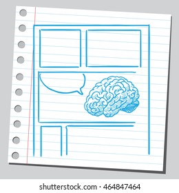 Brain in comic page