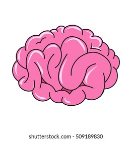 Brain Comics Drawing Vector Illustration Flat Stock Vector (Royalty ...