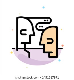 Brain, Communication, Human, Interaction Abstract Flat Color Icon Template