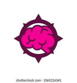 Brain Compass Logo Icon Design