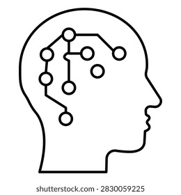 Brain Computer Interface Vector Icon Representing Future Neurotechnology