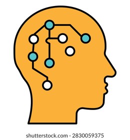 Brain Computer Interface Vector Icon For Advanced Neurotechnology