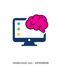Brain Computer Logo Icon Design