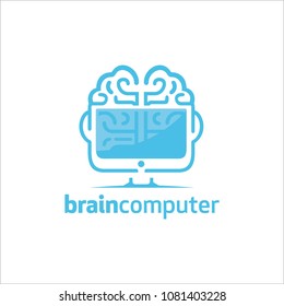Brain Computer Monitpor Blue logo