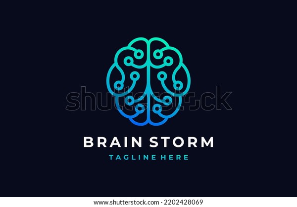 Brain Computing Logo Brain Tech Logo Stock Vector (Royalty Free ...