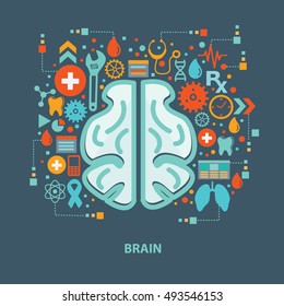 
Brain concept design on clean background,clean vector