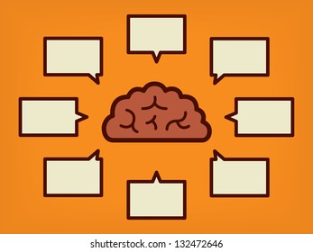 Brain concept of education and science - vector illustration