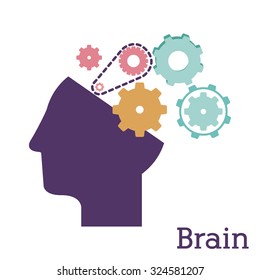 Brain concept with human head design, vector illustration eps 10