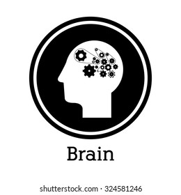Brain concept with human head design, vector illustration eps 10