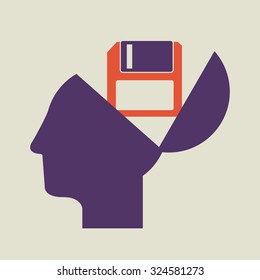 Brain concept with human head design, vector illustration eps 10