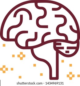 Brain concept icon in trendy flat style isolated on white background. Brain concept symbol. Vector illustration