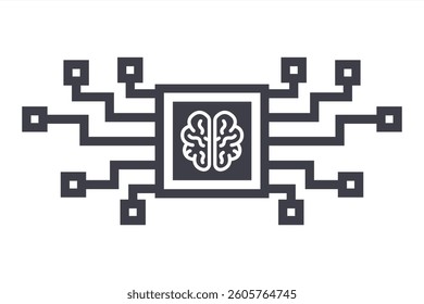 Brain Concept illustration. Circuit board printed circuit board.